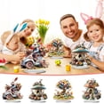 thumbnail image 6 of Easter Bunny Decorative Acrylic Egg Ornament,Spring Home Decor Tabletop Decoration for Easter Celebration,2D Tree Bunny Egg Cattle Figurines Ornament Desktop Decoration for Easter Home Office Present, 6 of 8