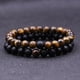 thumbnail image 2 of Pulseras para mujer, regalos para mujeres, 2 piezas para hombres y mujeres, cuentas de chakras de 8 mm, pulsera elástica de ágata de piedra natural, pulsera de ágata, 2 of 2