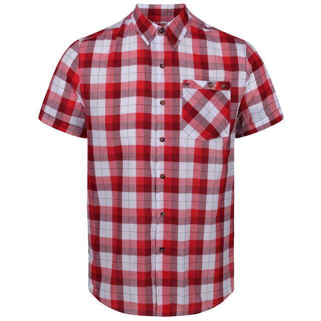 Regatta - Camisa Abotonada Ramiro Cuadro para Hombre (Rojo Real)