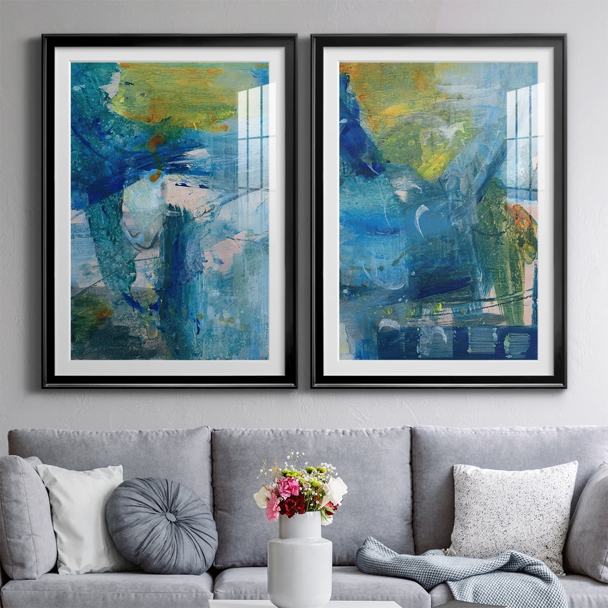 Wexford Home Spring Winds III Premium Framed Print, 22.5" x 30.5" - Ready to Hang, Black (Set of 2)