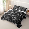 thumbnail image 3 of Homewish Gray Futuristic Cubes Twin Quilt Set,Contemporary Art Twin Coverlet Set,2-Piece, 3 of 7