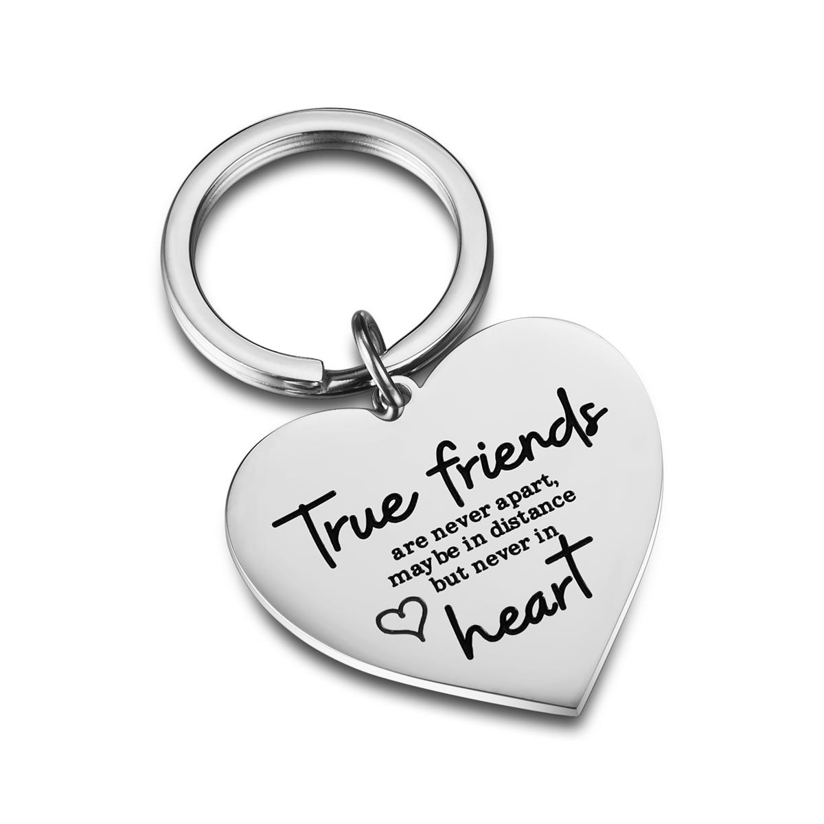 Friendship Gift Heart Keychain. Friendship Keychain Gift. True Friends are never apart. Gift for