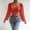 Red, variant on SHITINN Women Casual Solid Color Blouse Drawstring Balloon Sleeve Skinny Cropped Long Sleeve Top Womens Short Sleeve Tops Casual Womens Tops Summer Outfits for Women