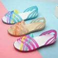 thumbnail image 1 of 2022 Summer Women"s Beach Flat Sandals Colorful Open Toe Jelly Cutout FlatsGift, 1 of 3