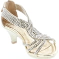 thumbnail image 4 of Fabulous Angel-37K Little Girls Bling Rhinestone Platform Dress Heels Sandals, 4 of 7