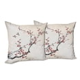 thumbnail image 6 of Ambesonne Floral Throw Pillow Cover 2 Pack, Style Art Birds, 20", Pale Maroon Black, 6 of 6