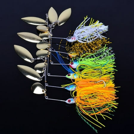 SPRING PARK 6pcs Fishing Willow Buzzbait Lures Bass Spinnerbait Kit Topwater Buzz Bait Multicolor Swimbait Metal Jig Lure for Bass Pike Trout Fishing