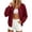 Wine, variant on HAiming Corduroy Jackets for Women Long Sleeve Full Zip Solid Color Casual Jackets Fall Winter Going out Jackets