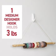 Command Medium Designer Wall Hooks, White, 13 Plastic Hooks