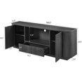 thumbnail image 3 of UZUGUL Modern Fluted Wood TV Stand, Black, with Storage Drawers and Cable Management, for up to 75 inch TVs, 3 of 8