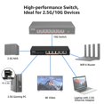 thumbnail image 4 of Conmutador Ethernet YuanLey de 6 puertos y 10 Gb no gestionado con 2 conectores RJ45 de 10 GbE, 4 of 7