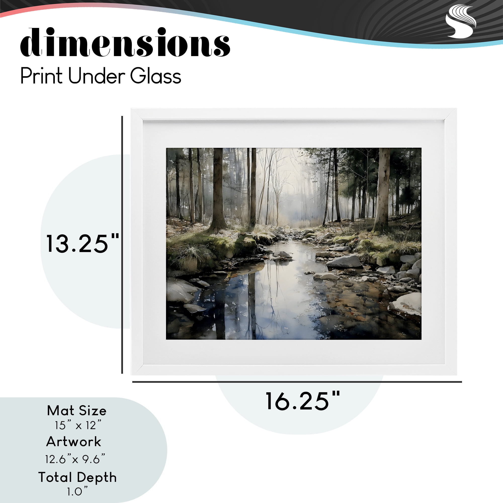 Stupell Industries Rock Creek in Morning Mist White Framed Print Under Glass, design by Franklyn Gregory
