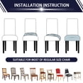 thumbnail image 3 of 4 Pack Gray Stretch Chair Seat Covers for Dining Room, Removable Washable Anti-Dust Kitchen Chair Protector Slipcovers, Dinning Upholstered Office Chair Seat Cushion Slipcovers Protectors, 3 of 10