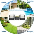 thumbnail image 4 of Patiojoy 3PCS Patio Rattan Furniture Conversation Set with 2 Cushioned Sofas & Coffee Table for Outdoor White, 4 of 10