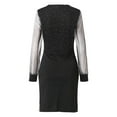 thumbnail image 3 of Gzhioc Women Sequin One Piece Dress, Sheer Long Sleeve Deep V Neck Sequin Dress Hem Thigh Long Dress, 3 of 9