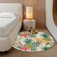 thumbnail image 2 of Pineapple Round Area Rug 3.3Ft Washable Circle Rugs for Dining Room Table, Farmhouse Fruit Flowers Leaves Wooden Grain Non-Slip Carpet Floor Mats Indoor Outdoor Carpet Runner Aesthetic Home Decor, 2 of 8
