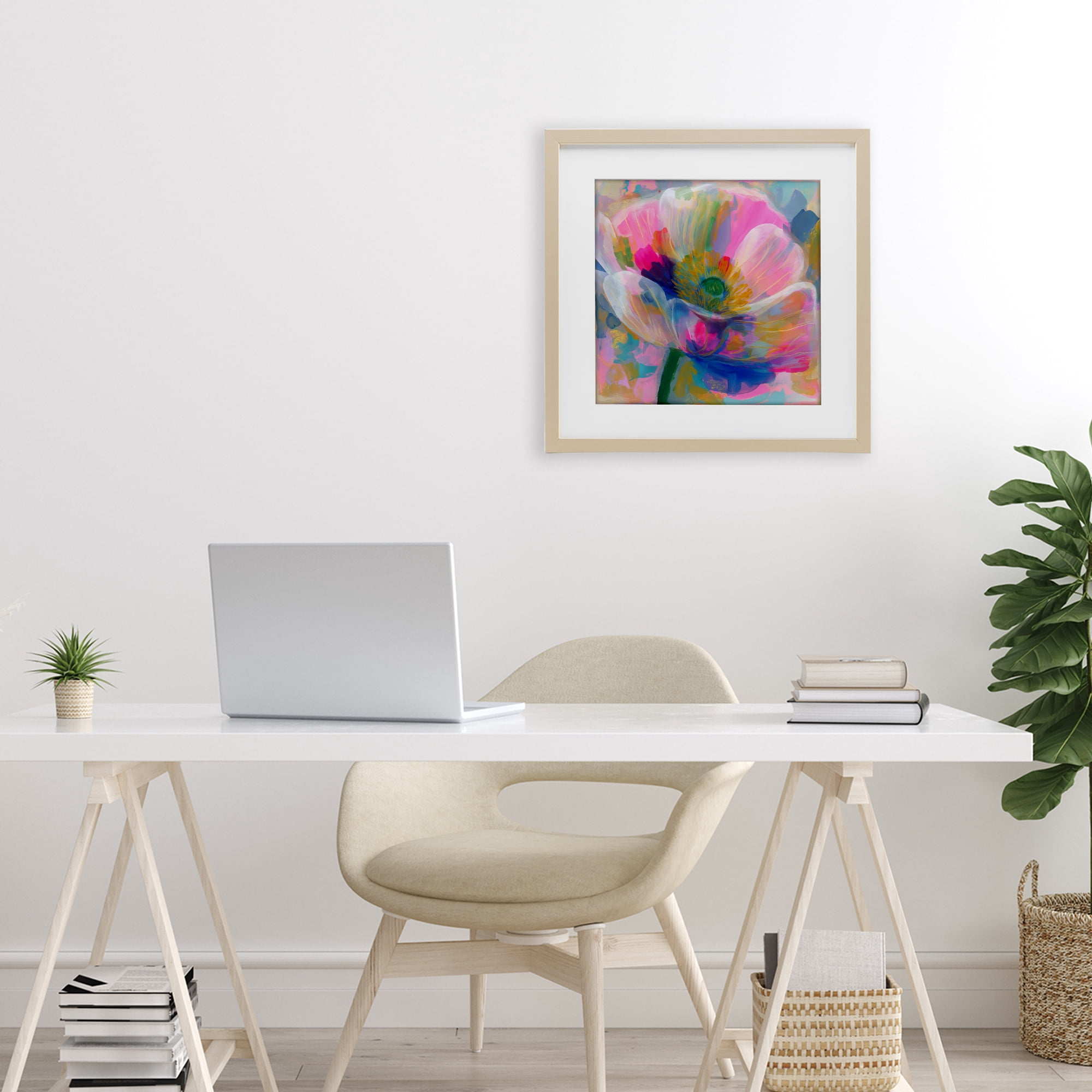 Stupell Industries Backlit Kaleidoscopic Poppy Birch Framed Print Under Glass, design by Chromatic Storm Studio