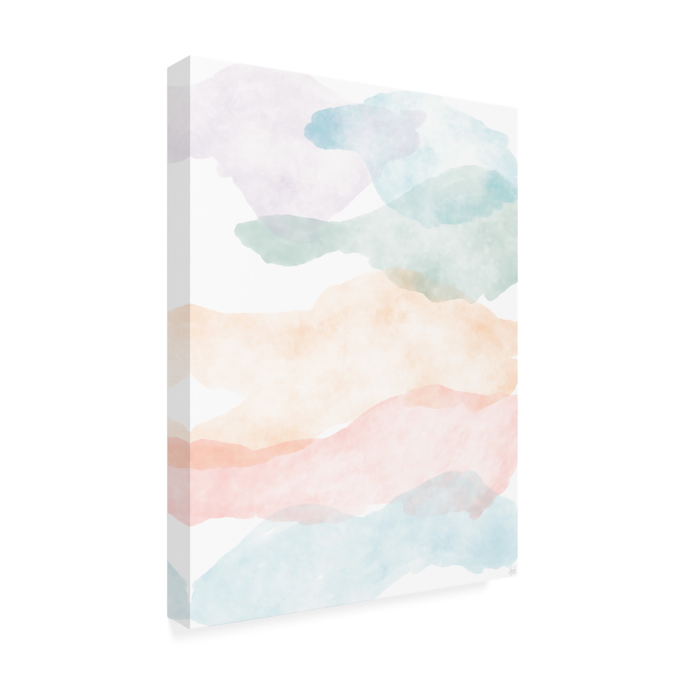Canvas Wall Art - Line and Brush 'Rainbow Water Landscape 1' Wall Art for Living Room, Bedroom, or Office Décor by Trademark Fine Art - 24 x 32 Inches