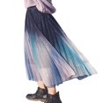 thumbnail image 3 of POINTERTECK Women Summer Gradient Color Mesh Yarn Skirt Boho Elastic Waist Pleated A-Line Flowy Layered Long Beach Skirt, 3 of 6