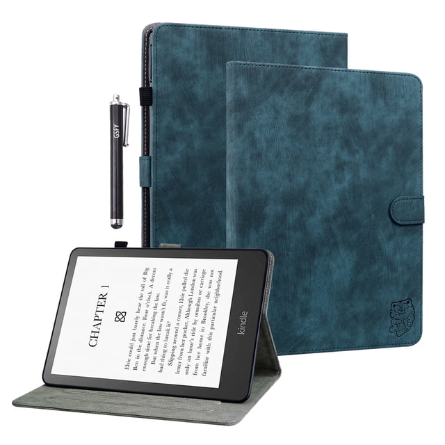 GSFY Case for All-New Kindle Paperwhite (12th Generation, 2024), PU Leather Wallet Auto Sleep/Wake Cover for 7" 2024 Kindle Paperwhite / Colorsoft Signature Edition & Kindle Paperwhite, Dark Blue