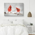 thumbnail image 2 of PixonSign Canvas Print Wall Art Two Cardinals in Snow Animals Wilderness Photography Realism Contemporary Closeup Relax/Calm Multicolor Ultra for Living Room, Bedroom, Office - 24x36, 2 of 5