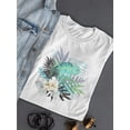 thumbnail image 3 of Tropical Flowers And Chameleon T-Shirt Women -Image by Shutterstock, Female x-Large, 3 of 4