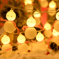 thumbnail image 3 of Cadena de luces de muñeco de nieve de Navidad, LED decorativas, muñeco de nieve, funciona con pilas para Navidad, interiores y exteriores(Batería)(5 metro 30 luces), 3 of 5