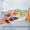thumbnail image 3 of Divided Storage Container, 8 Compartment Snackle Box with Carry Handle, Portable Serving Tray for Charcuterie, Fruits, Nuts, Ideal for Travel, Picnics, Office Parties and Meals, White, 3 of 6
