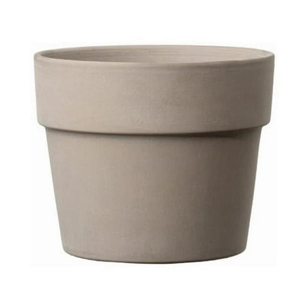 Deroma 123735 4 in. Graphite Terracotta Clay Round Cache Pot