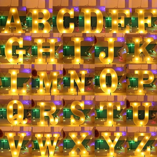 Romantic 3D 26 Alphabets 0-9 Numbers LED Marquee Sign Wall Hanging Night Light