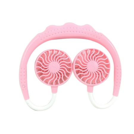 Home Office USB Rechargeable Wearable Fans Sports Dual-Head Mini Portable Handsfree Neckband