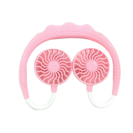 Gifts For Sports Fans Home Office USB Rechargeable Wearable Fans Sports Dual-Head Mini Portable Handsfree Neckband Fan ()