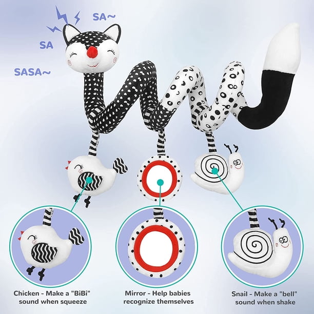 Sonajero Espiral Para Cochecito Y Cuna – Juguete Colgante De Peluche Con Sonido – Diseño De Insecto – Estimulación Temprana Para Bebés