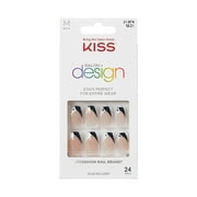 KISS Salon Design Press On Nails, ‘Love in Color’, White, Short Coffin, 24 Count
