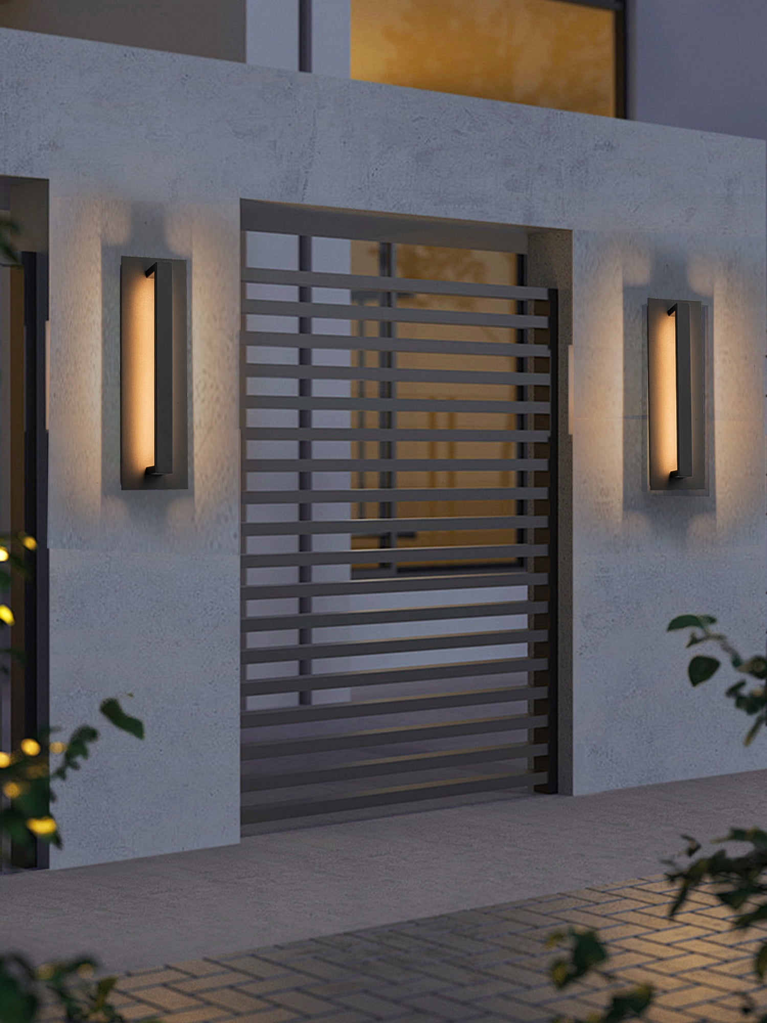 16 inch Black Modern Outdoor Led Wall Sconce