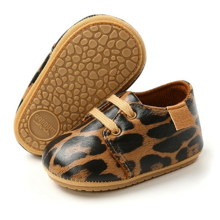 

Sneakers Baby Girls Boys Leopard PU Leather Sneakers Soft Sole High-Top Ankle Infant First Walkers Crib Shoes