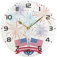 thumbnail image 5 of Dreamtimes Independence Day Wall Clock, 10 Inch Silent Non Ticking Round Clock Oil Painting Clock Easy to Read Clock for Living Room Bedroom Bathroom Home Decor, 5 of 7
