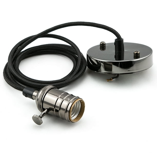 Fantado Vintage Metal Pearl Black Hardwire Ceiling Pendant Light