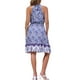 thumbnail image 3 of Vestido Floral Boho Inspire Chic para Mujer, Verano, Playa, con Cinturón, Cuello Halter, Sin Mangas, Vestido de Sol, L Azul Púrpura, 3 of 6