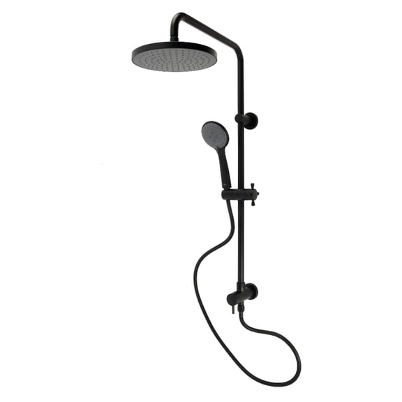 Kingston Brass KSG2390D Concord Wall Mount Rain Drop Shower System with Hand Shower in Matte Black