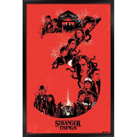 Netflix Stranger Things: Season 5 (2025) - Illustration 3 Wall Poster, 22.375" x 34" Framed
