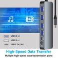 thumbnail image 4 of panningbo 13 in 1 USB C Docking Station Dual HDMI for Dell HP Lenovo Surface, Triple Display Adapter Hub with HDMI VGA USB 3.0 100W PD Ethernet SD TF Audio, 4 of 9