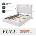 thumbnail image 6 of Amolife Full Size Lift Up Storage Platform Bed Frame with Velvet Built-in Charging Station Wingback Headboard, White, 6 of 15