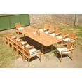 thumbnail image 6 of Grade-A Teak Dining Set: 12 Seater 13 Pc: 118" Mas Rectangle Trestle Leg Table And 12 Clipper Stacking Arm Chairs Outdoor WholesaleTeak #51CP2513, 6 of 6