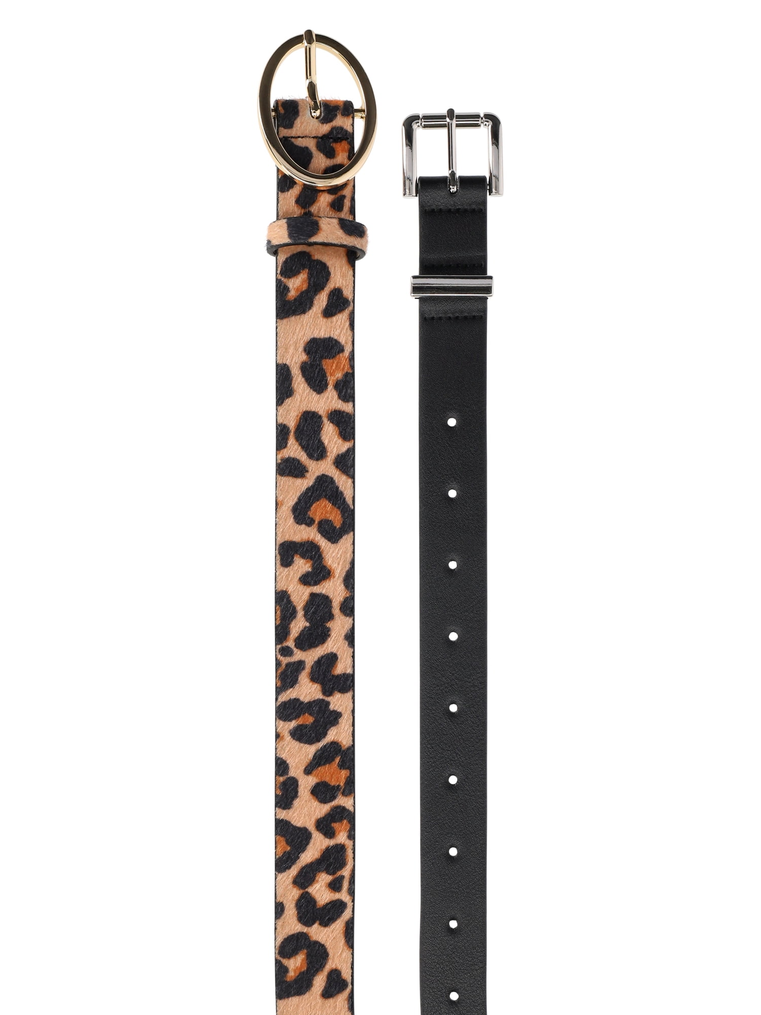 Madden NYC Women's Oval Buckle Leopard Belt Set, 2 Piece, Sizes S/M-3XL