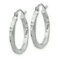 thumbnail image 2 of Primal Silver Sterling Silver Rhodium-plated Satin and Diamond-cut Twisted Hoop Earrings, 2 of 5
