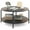 Brown, variant on Gymax 2-Tier Round Coffee Table w/Storage Shelf Metal Frame for Living Room Apartment Rustic Brown