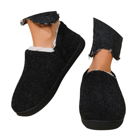 Dakaela Womens Fuzzy House Slippers Fleece Lined Bedroom Moccasin Warm Soft Plush Indoor Outdoor Shoes