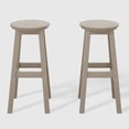 thumbnail image 7 of WestinTrends Malibu 29" HDPE Outdoor Patio Round Bar Stool Set of 2, Weathered Wood, 7 of 7