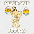 thumbnail image 3 of Tee Hunt Never Skip Egg Day T-Shirt Funny Easter Jesus Workout Crossfit Mens Shirt, Navy Blue, 4X-Large, 3 of 5